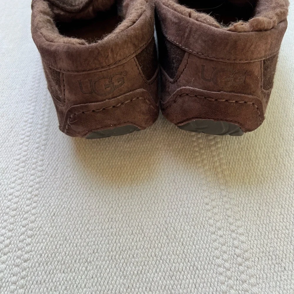 Ugg Australia Mens Ascot Wool Size 8 Brown Slippers Loafers
